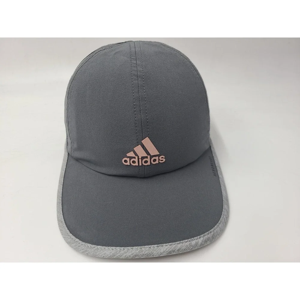 Women Adidas Aeroready‎ Adjustable Hat Cap Polyester Blend Casual Logo Gray Pink